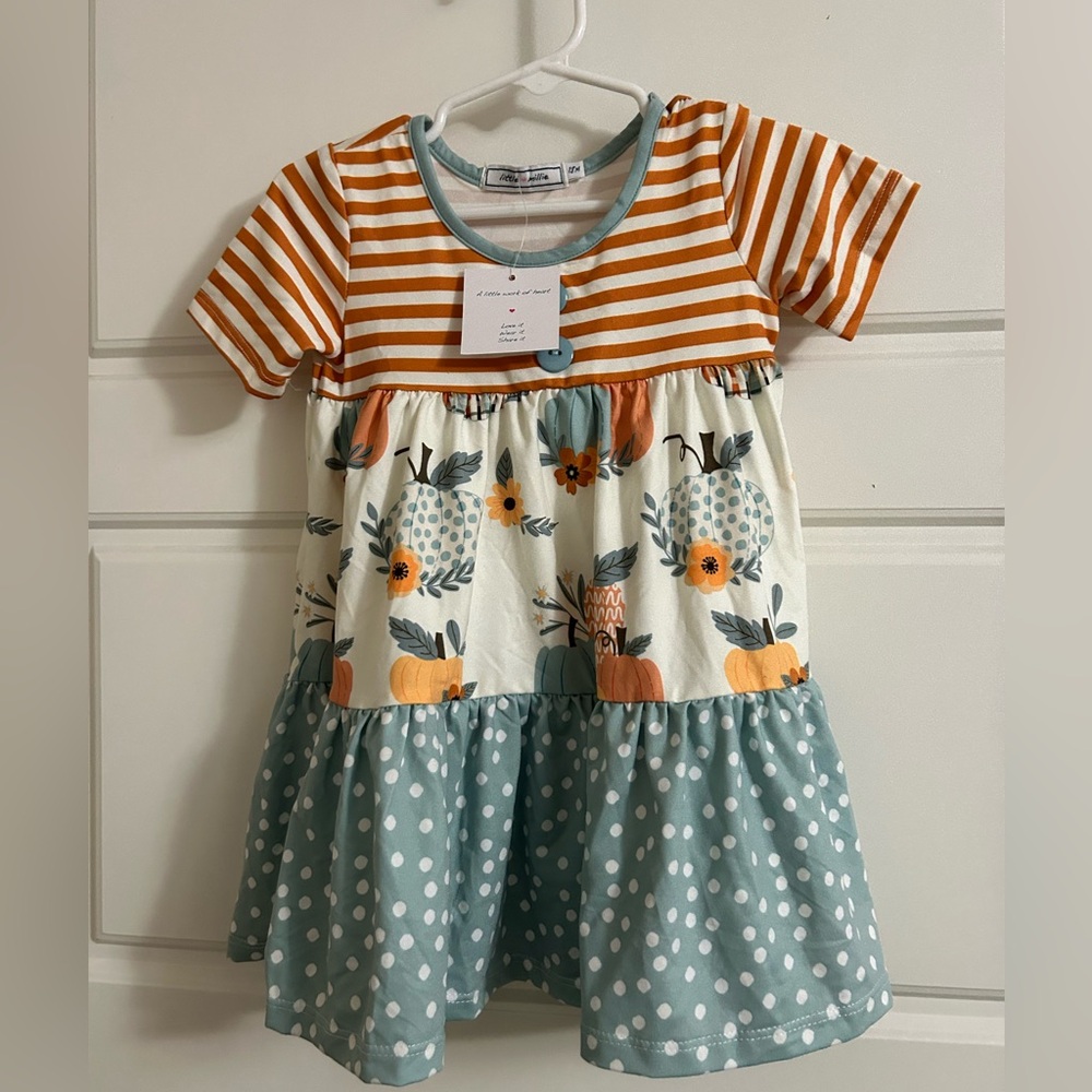 Little Millie Pumpkin Patch Tiered Dress. NWT. 18 months.